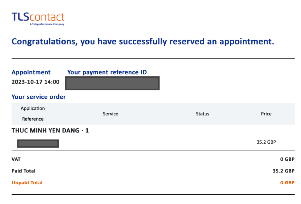 Đặt lịch TLSContact Pháp khi xin visa Schengen từ UK 